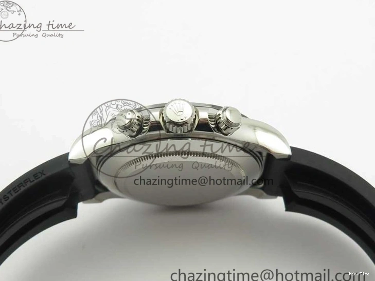 MiroTime 0119 Daytona 116519 Noob 1:1 Best Edition 904L SS Case Blue Dial on Black Rubber Strap SA4130 (Free Extra Strap) Compact 3290